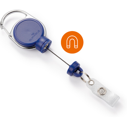 DURABLE Enrouleur "EXTRA STRONG", pour porte-carte, bleu