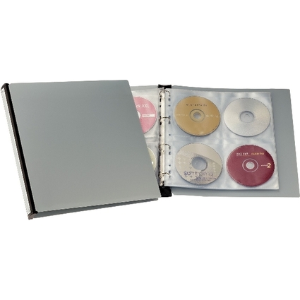 DURABLE Album CD/DVD 96, classeur  anneaux, PP, noir/argent