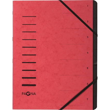 PAGNA Trieur "Sorting File", 7 compartiments, rouge