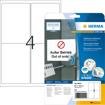 HERMA Etiquette universelle SPECIAL, 99,1 x 139 mm, blanc