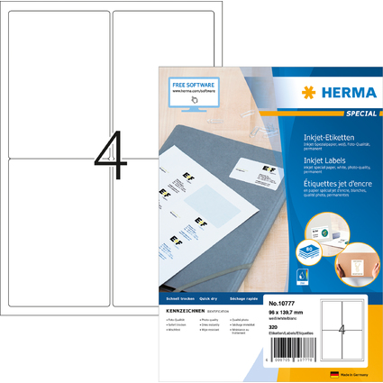 HERMA tiquette pour jet d'encre, 96 x 139,7 mm, blanc