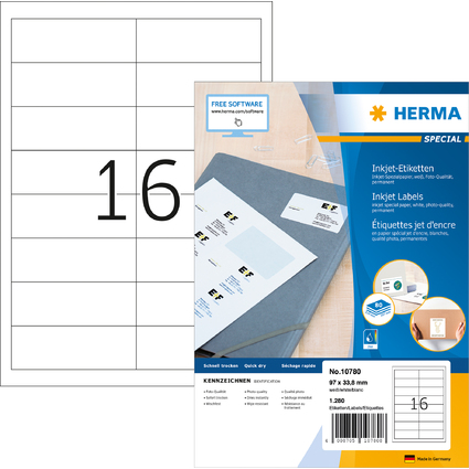 HERMA tiquette pour jet d'encre, 97 x 33,8 mm, blanc