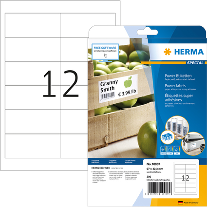 HERMA Power Etiquette SPECIAL, 97,0 x 42,3 mm, blanc