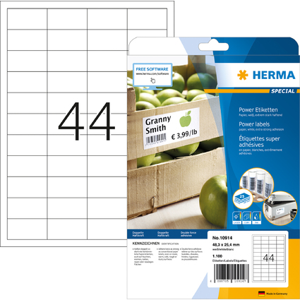 HERMA Power Etiquette SPECIAL, 48,3 x 25,4 mm, blanc