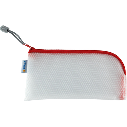 HERMA Pochette  fermeture  zip "Mesh Bags", rouge