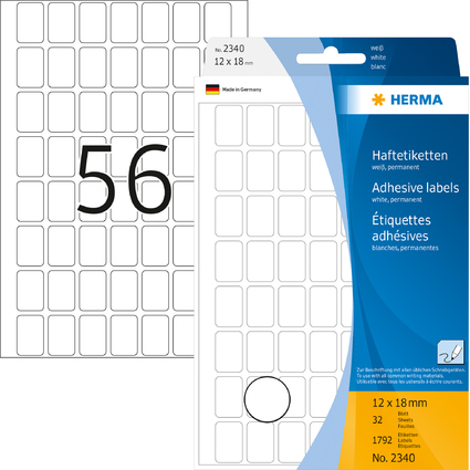 HERMA Etiquette multi-usage, 12 x 18 mm, grand paquet,blanc