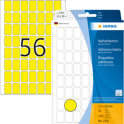 HERMA Etiquette multi-usage, 12 x 18 mm, grand paquet,jaune