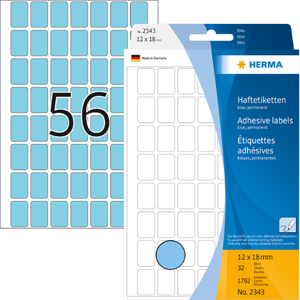 HERMA Etiquette multi-usage, 12 x 18 mm, grand paquet, bleu