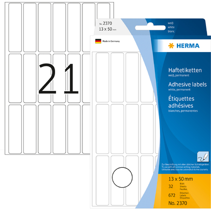 HERMA Etiquette multi-usage, 13 x 50 mm, grand paquet,blanc