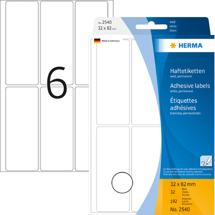 HERMA Etiquette multi-usage, 32 x 82 mm, grand paquet,blanc