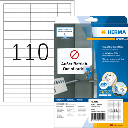 HERMA Etiquette universelle SPECIAL, 38,1 x 12,7 mm, blanc