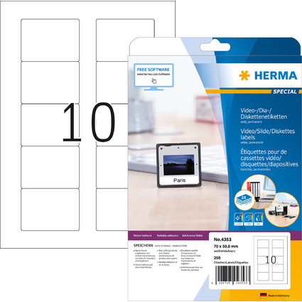 HERMA Etiquette pour disquettes 3,5" SPECIAL, 70 x 50,8 mm