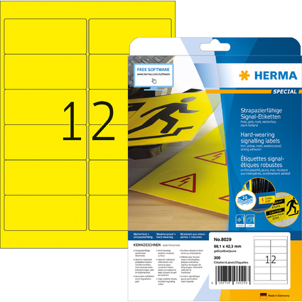 HERMA Etiquette signaltique SPECIAL, 99,1 x 42,3 mm, jaune