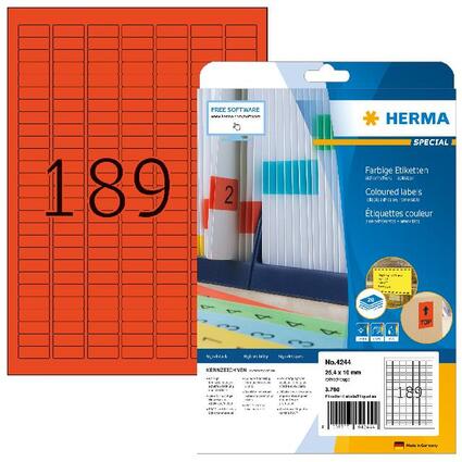 HERMA Etiquette universelle SPECIAL, 25,4 x 10 mm, rouge