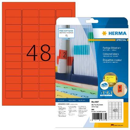 HERMA Etiquette universelle SPECIAL, 45,7 x 21,2 mm, rouge
