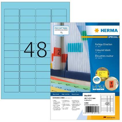 HERMA Etiquette universelle SPECIAL, 45,7 x 21,2 mm, bleu