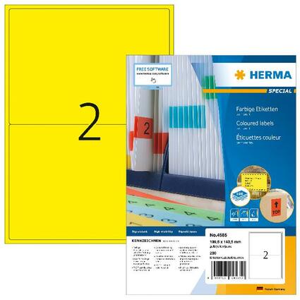 HERMA Etiquette universelle SPECIAL, 199,6 x 143,5 mm, jaune