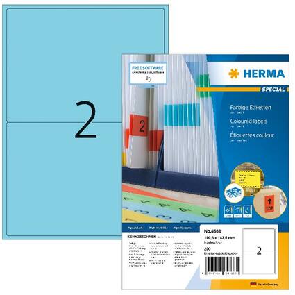 HERMA Etiquette universelle SPECIAL, 199,6 x 143,5 mm, bleu
