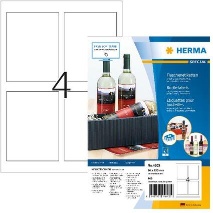 HERMA Etiquette pour bouteilles SPECIAL, 90 x 120 mm, blanc