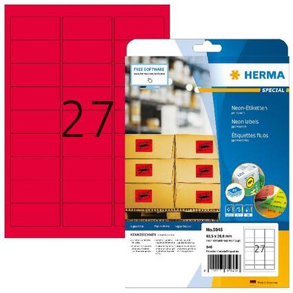 HERMA Etiquette universelle SPECIAL, 63,5 x 29,6 mm, rouge