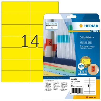 HERMA Etiquette universelle SPECIAL, 105 x 42,3 mm, jaune