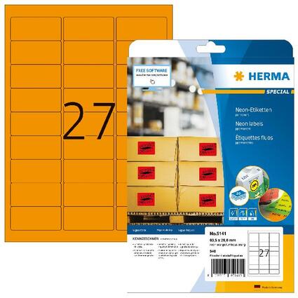 HERMA Etiquette universelle SPECIAL, 63,5 x 29,6 mm, orange