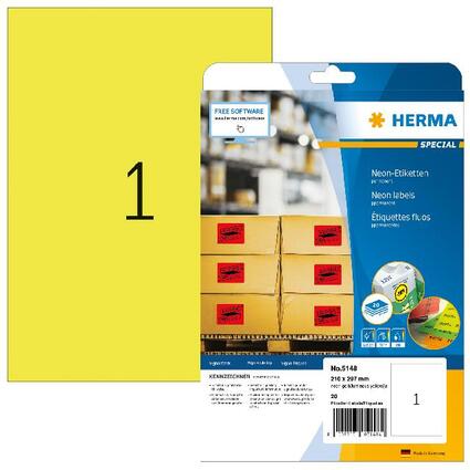 HERMA Etiquette universelle SPECIAL, 210 x 297 mm, jaune