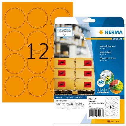 HERMA Etiquette universelle SPECIAL, rond, 60 mm, orange