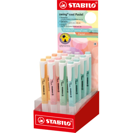STABILO Surligneur swing cool Pastel Edition, prsentoir