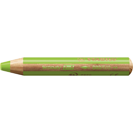 STABILO Crayon multi-talents woody 3 en 1, rond, vert clair