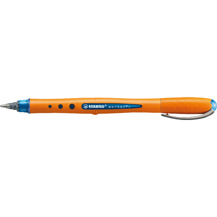 STABILO Stylo roller worker medium, bleu