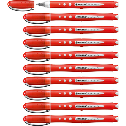 STABILO Stylo roller worker colorful, rouge