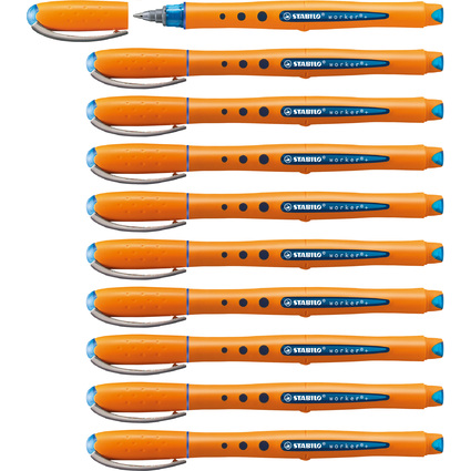 STABILO Stylo roller worker fine, bleu