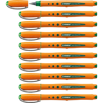 STABILO Stylo roller worker medium, vert