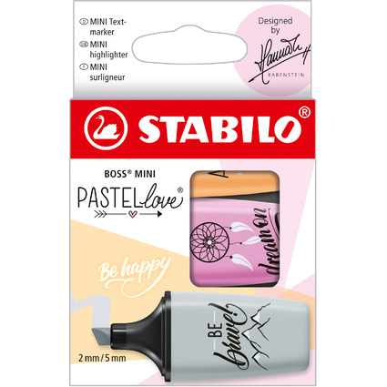STABILO Surligneur BOSS MINI Pastellove 2.0,tui carton de 3