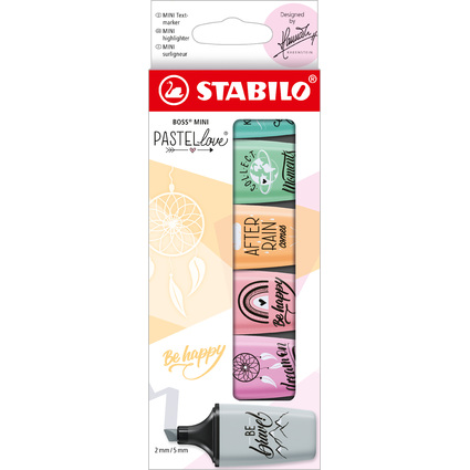 STABILO Surligneur BOSS MINI Pastellove 2.0, tui de 6