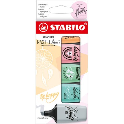 STABILO Surligneur BOSS MINI Pastellove 2.0,tui carton de 5