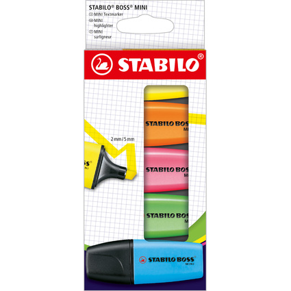 STABILO Surligneur BOSS MINI, tui en carton de 5