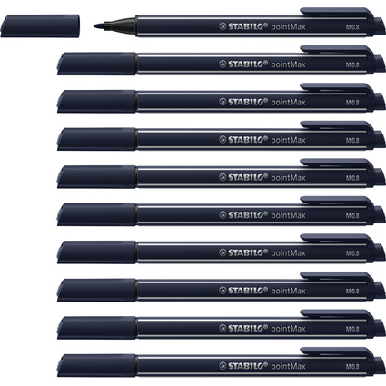 STABILO Stylo-feutre pointMax, bleu gris fonc