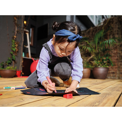 STABILO Crayon multi-talents woody 3 en 1, rond, blanc