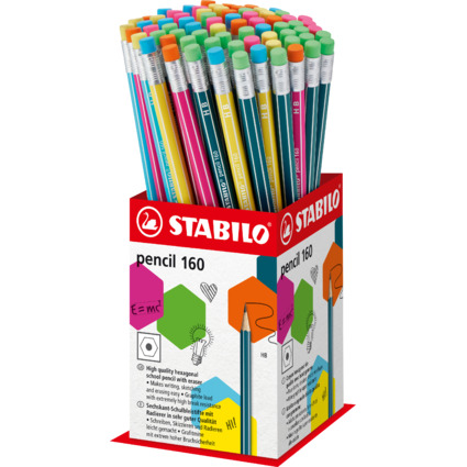 STABILO Crayon graphite Pencil 160 avec gomme, display de 72