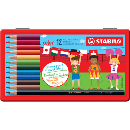 STABILO Crayon de couleur color, hexagonal, tui mtal de 12