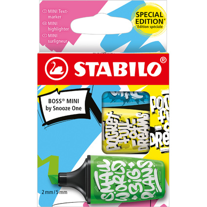 STABILO Surligneur BOSS MINI by Snooze One, tui de 3