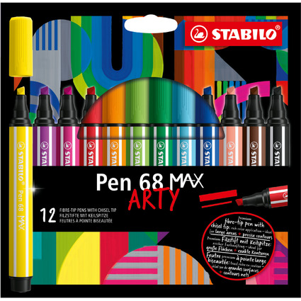 STABILO Feutre Pen 68 MAX, tui de 12 ARTY