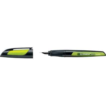 STABILO Stylo plume EASYbuddy A, droitiers, noir/citron vert