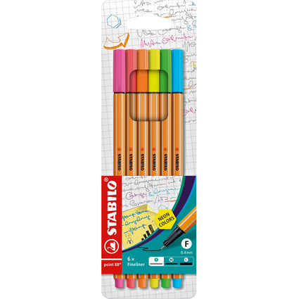 STABILO Feutre  pointe fine point 88, tui carton de 6