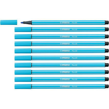 STABILO Stylo feutre Pen 68, bleu azur