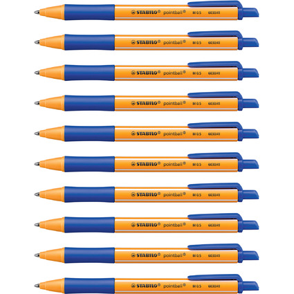 STABILO Stylo  bille rtractable pointball, bleu