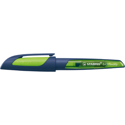 STABILO Stylo plume EASYbuddy L, gaucher, bleu acier/lime