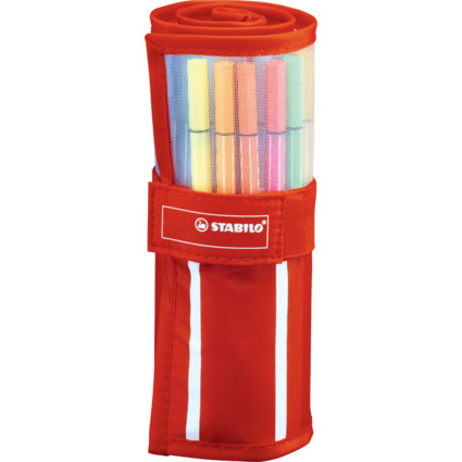 STABILO Feutre Pen 68, trousse enroulable de 30 "Rayures"